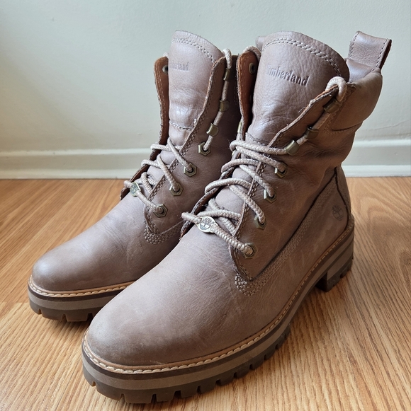 Timberland Women's Courmayeur Valley 6" Ankle Chunky Boot Taupe Gray Size 8.5 - Picture 3 of 14